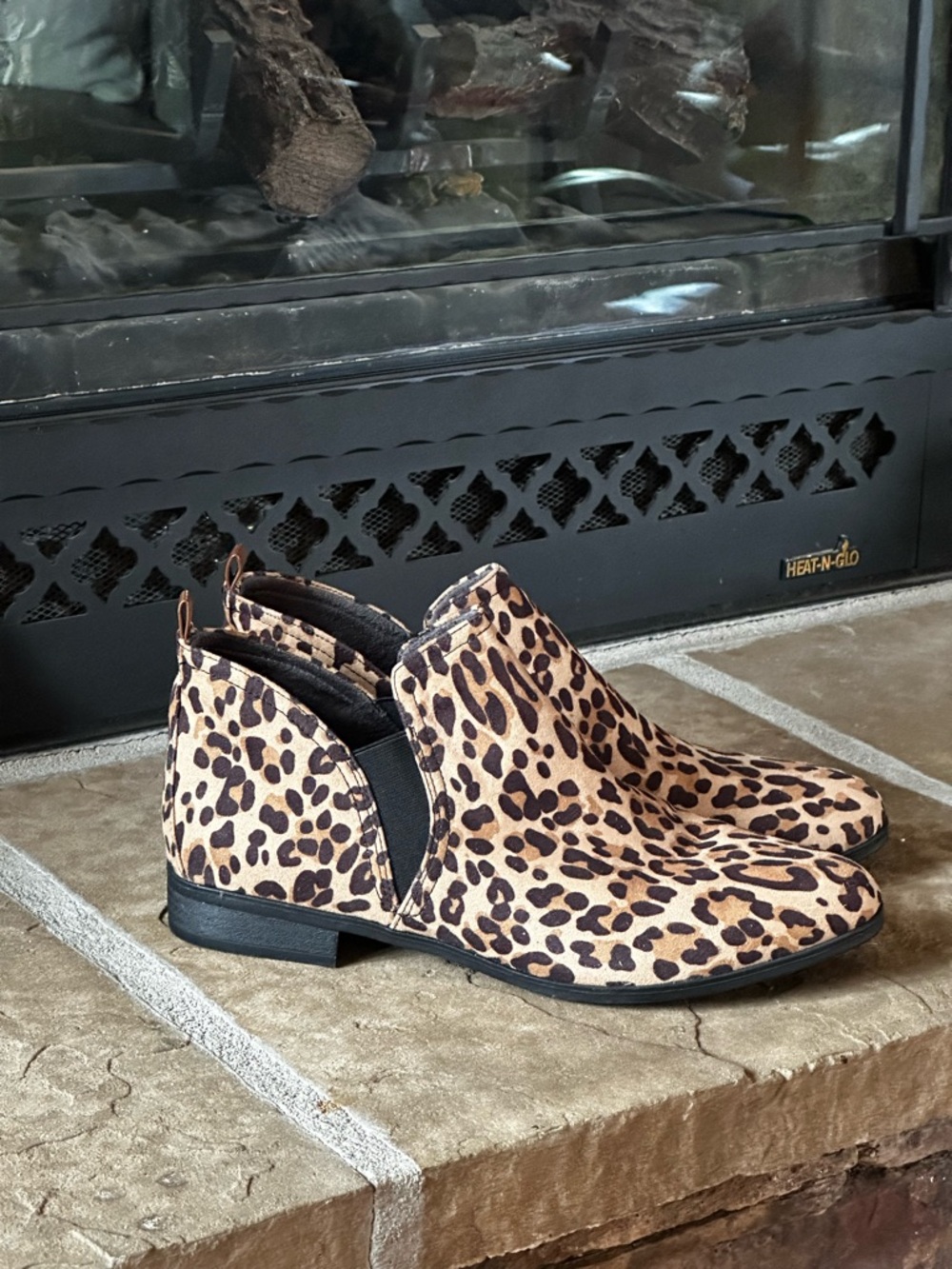 Dr. Scholl's Leopard Print Slip-On Booties - Brown & Black
